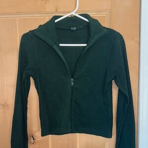 Brandy Melville Dark Green Zip-Up Jacket